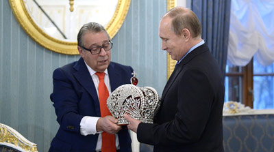 Putin with the Imperial Russian Crown